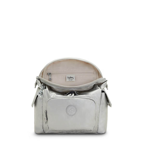 Sacs À Dos Kipling City Pack Mini Classiche Metallic Argent | FR 1734YX